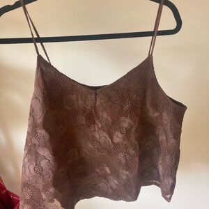 Express Brown Floral Lace Cami